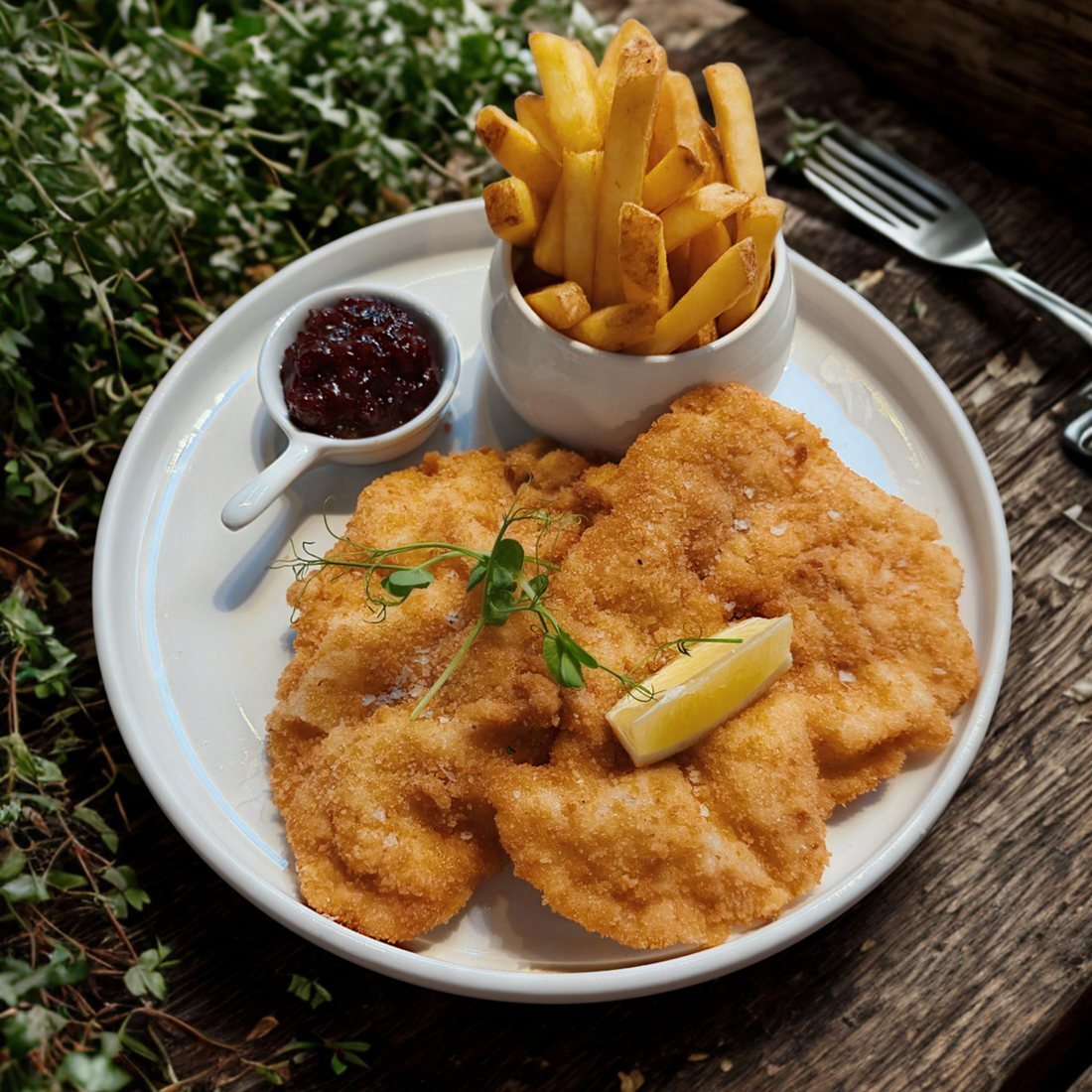 Wiener Schnitzel mit Erdäpfelsalat — Gleiswirt Speisekarte